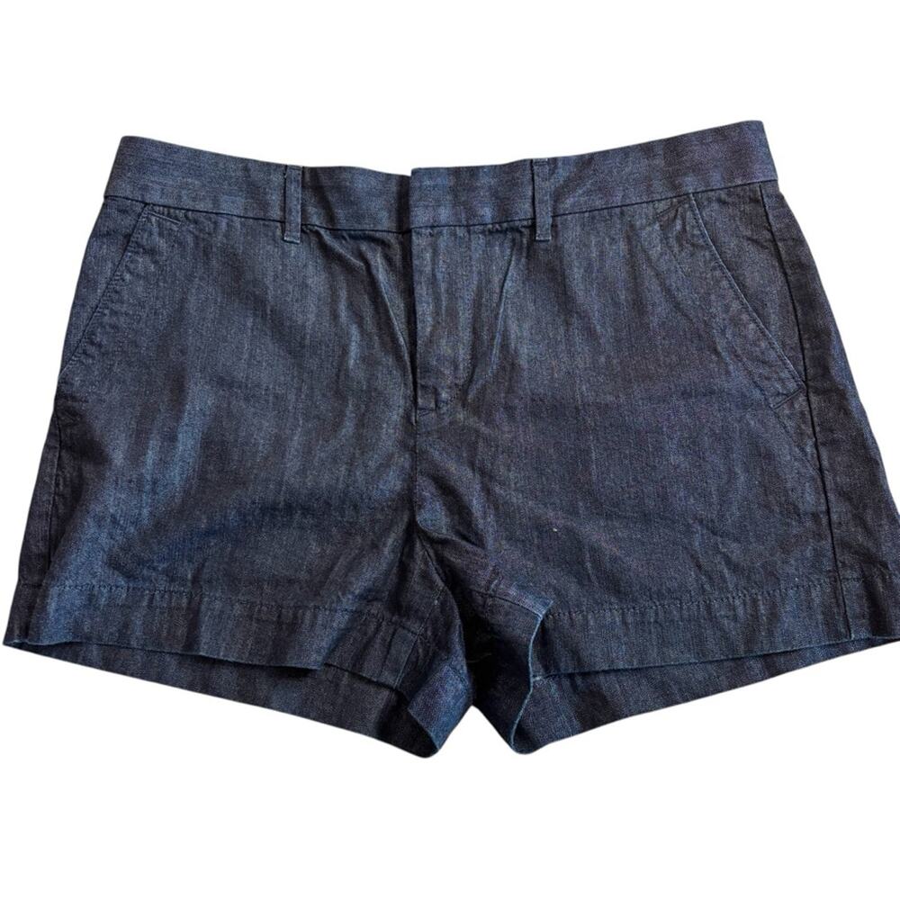 Loft Tailored Dark Denim Shorts Size 8‎ Classic Staple Wardrobe Piece